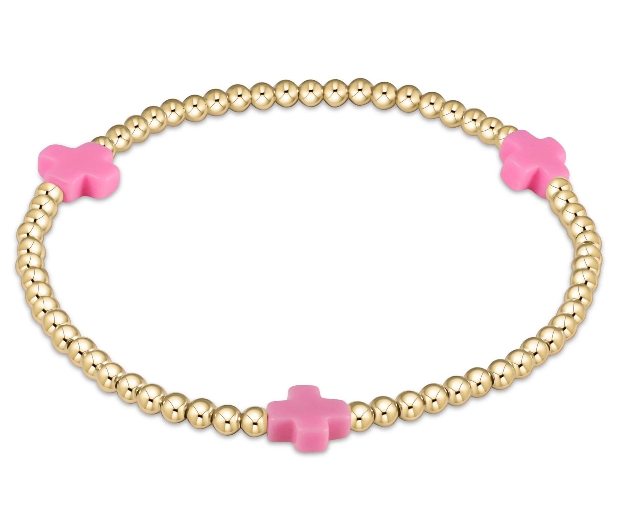 Enewton Signature Cross Gold Bracelet Hot Pink