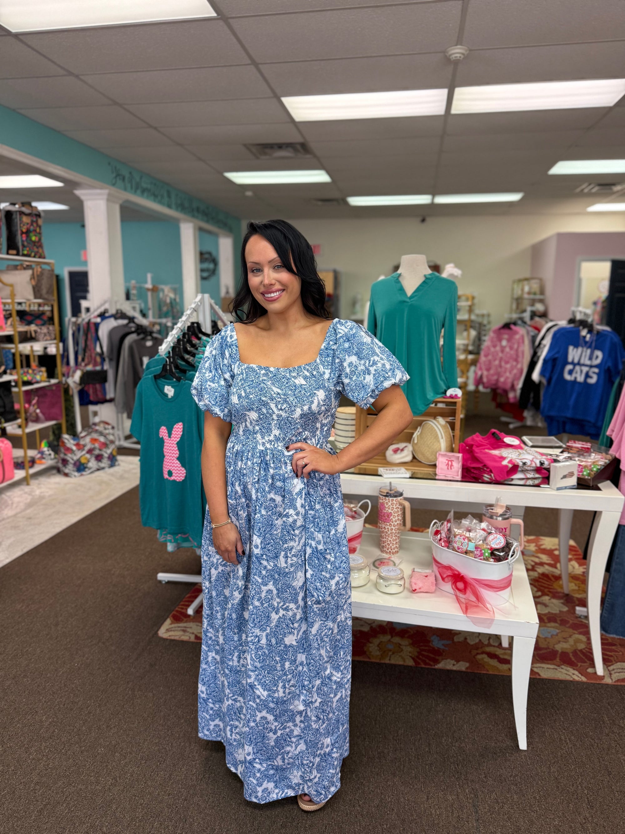 Simply Southern Blue Smocked Maxi Dress