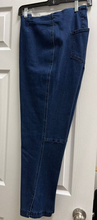 N33101PM Pull on ankle jean w/ Side Front Slit