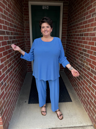 French Blue LS Top