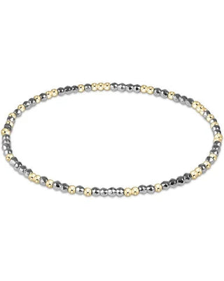 Enewton Hope Unwritten Bright Silver Faceted Hematite 2MM Bead Bracelet
