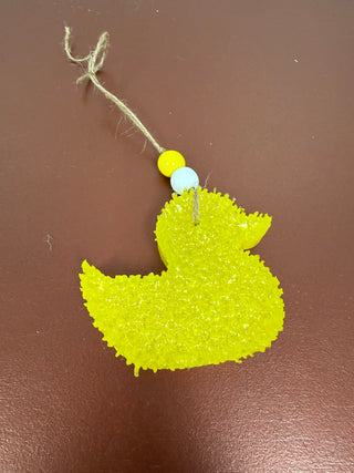 Beaded Ducky Lemon Chiffon Freshie