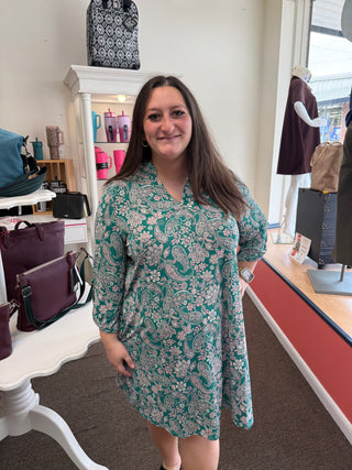 Dear Scarlett Liz Claire Dress Hunter Green