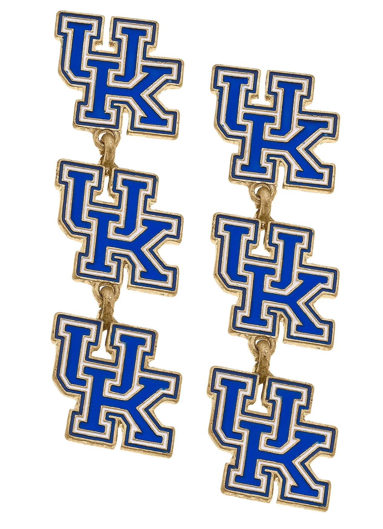 Kentucky Wildcats Triple Drop Enamel Earrings