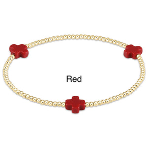 Enewton Signature Cross Gold Pattern 2MM Bead Bracelet