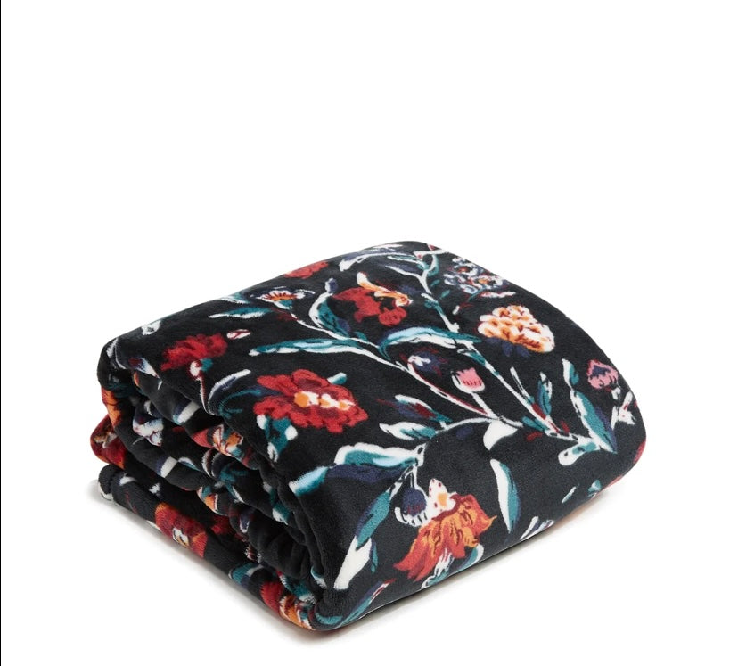 Vera Bradley Plush Blanket Perennials Noir