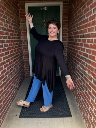 Black 3/4 Sleeve Tunic
