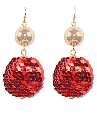 Sequin Disco Ball Dangle Earrings