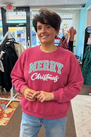Merry Christmas Gingham Sweatshirt