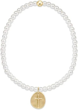 Enewton Extends Classic Pearl 4MM Bead Bracelet Inspire Gold Charm