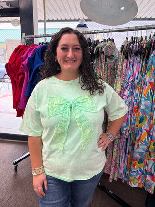 Sweet Knot Bow Tee - Mint