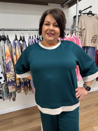 Off Duty Teal Top
