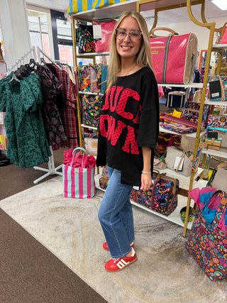 Red Black Polka Dot Touch Down Top