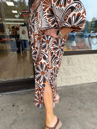 Retro Bloom Maxi Dress