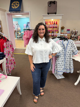 Tenny Puff Sleeve White Top