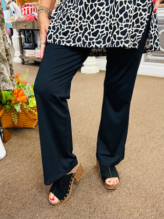 Black Pull On Travel Pant