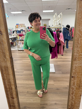 Laguna Soft Cropped Pants Green Pop