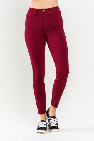 Judy Blue HW Tummy Control Skinny Jean Scarlet