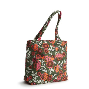 Vera Bradley Small Original Tote Bubbly Flowers Green