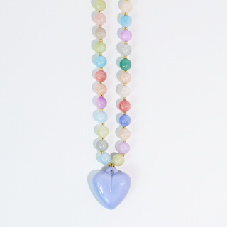 Happy Colorful Heart Necklace - Purple