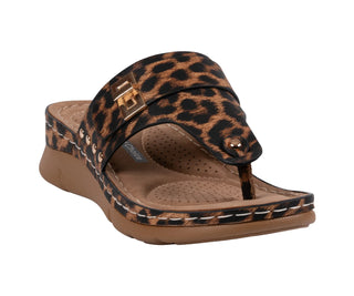 Arla Leopard Thong Sandals