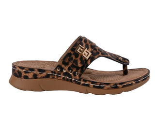 Arla Leopard Thong Sandals