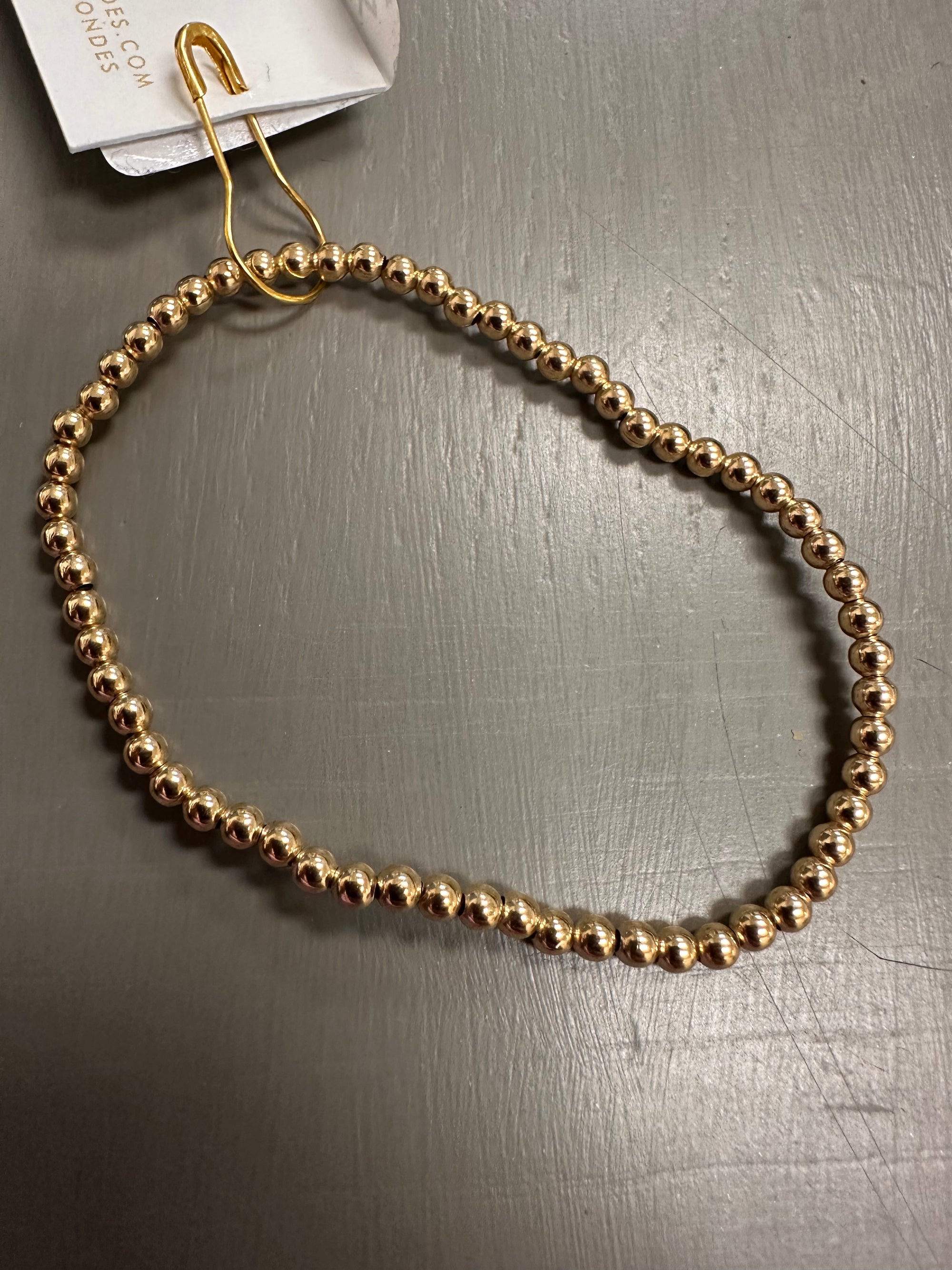 3MM Gold Beaded Bracelet