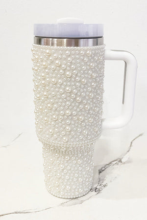 Pearl White Studded 40oz. Tumbler