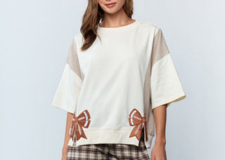 Football Bow Sweatshirt