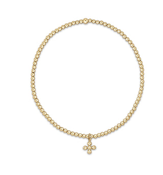 Enewton Classic Gold 2mm Bead Bracelet Classic Beaded Signature Cross