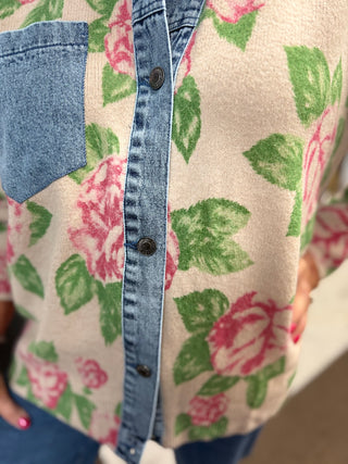 Rose & Denim Cardigan