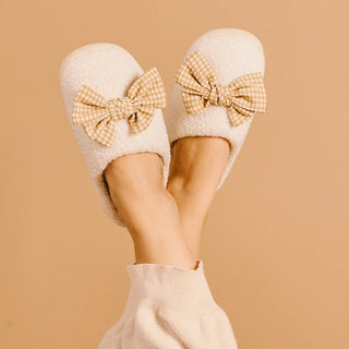 Darling Effect Fall Maple Gingham Slippers