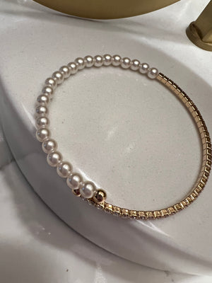 Pearl & Pave Stretch Bracelet