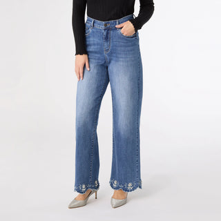 Bambu Soft Wide Leg Scalloped Bottom Jean