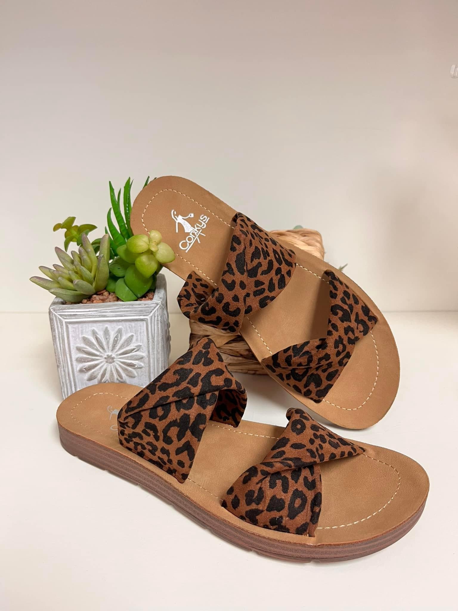 Corkys With A Twist Leopard Sandal