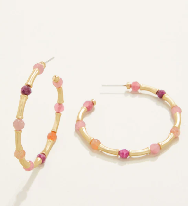 Calm Waters Hoop Earrings Ruby/Sunstone