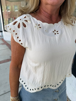 Petal Perfect Eyelet Top