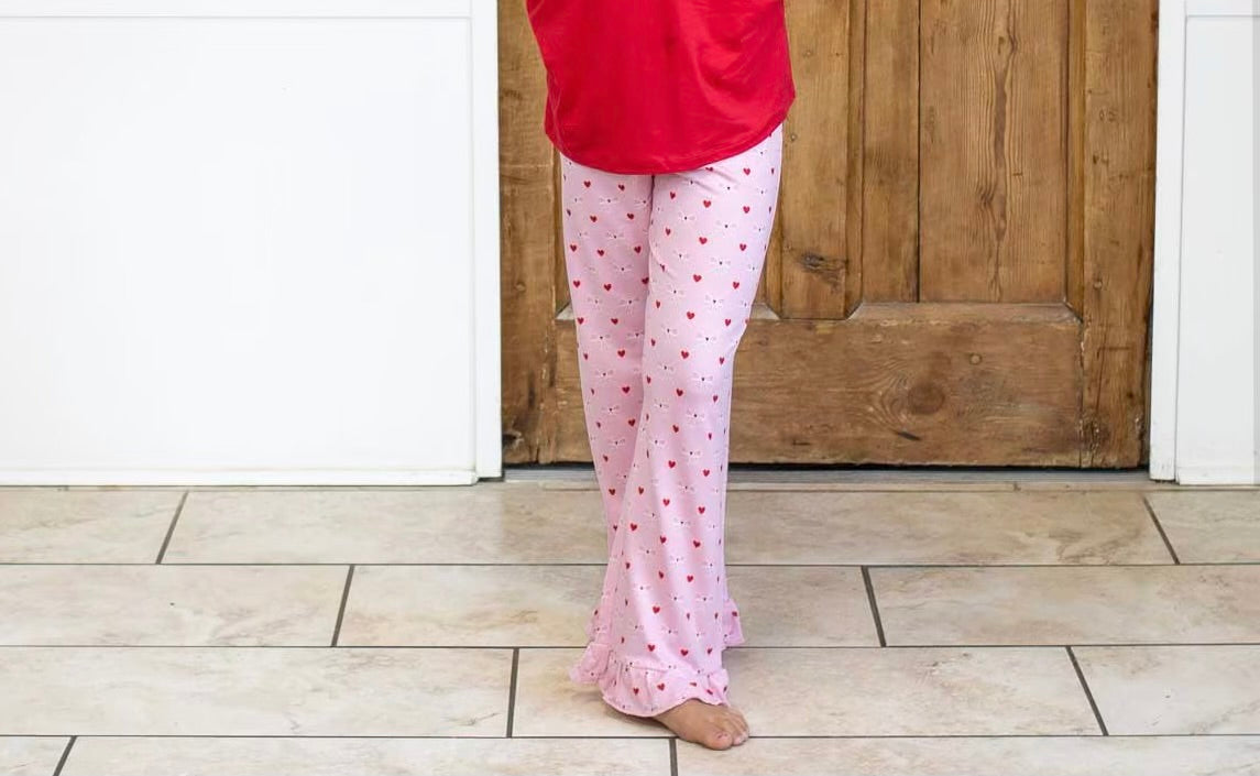 Girl's Tickled Pink Ruffle Sleep Pant