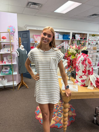 Khaki Stripe Shirt Dress