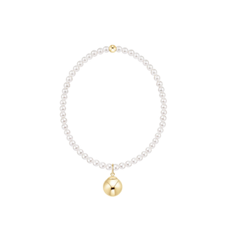 Enewton Extends classic pearl 3mm bracelet - classic gold 10mm charm