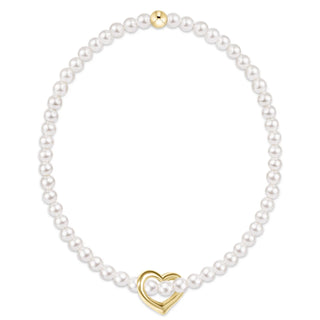 Enewton Classic Pearl 3MM Bracelet Love Gold Charm