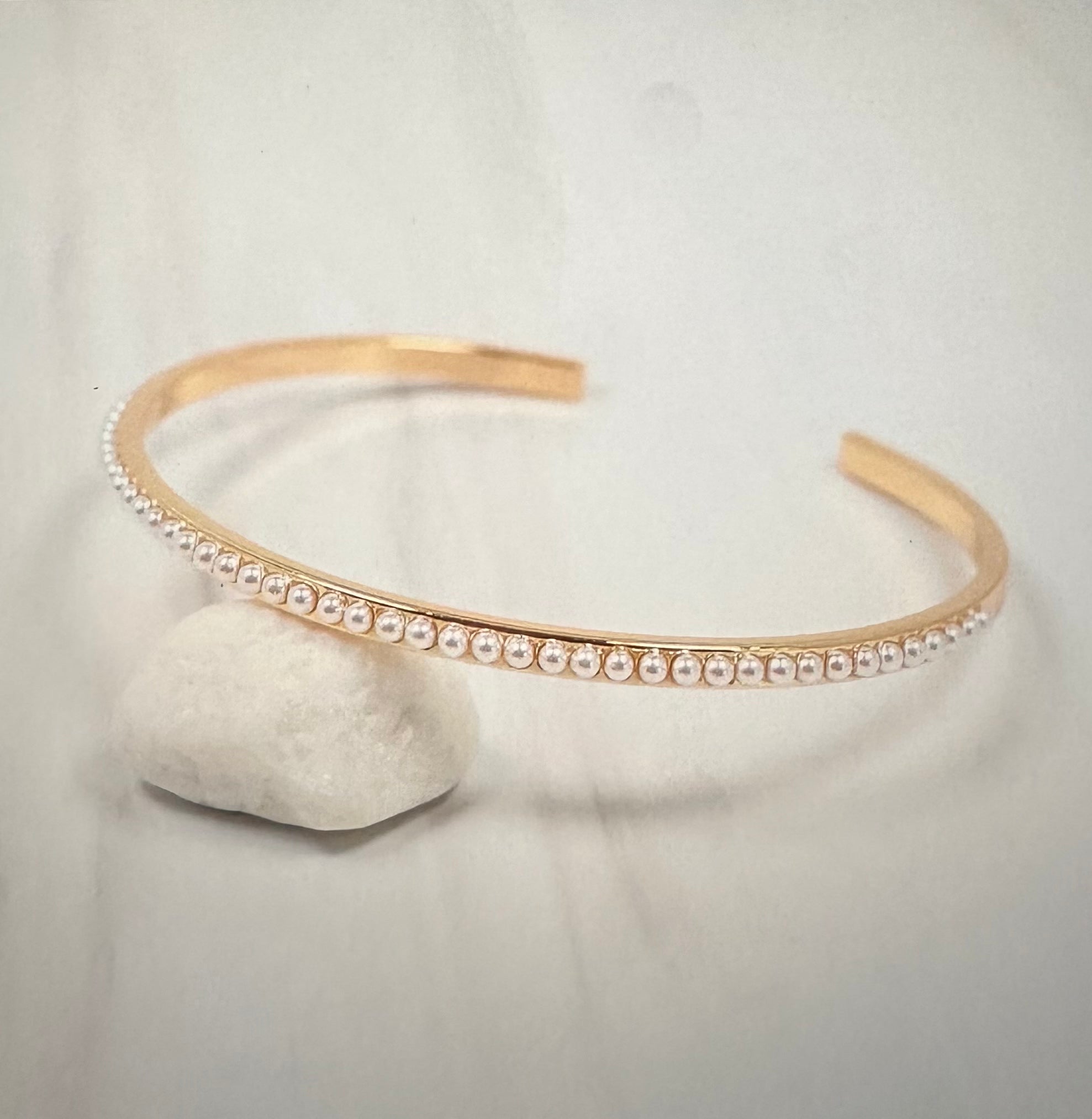 Doubletree Pearl Lined Cuff Bracelet