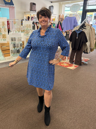 Blue Baby Ruffled Collar Dress