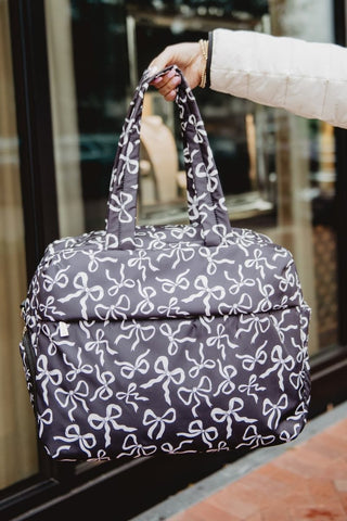 Black & White Bows Duffel Weekender