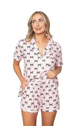 Black & Pink Mini Bows Loungewear Set