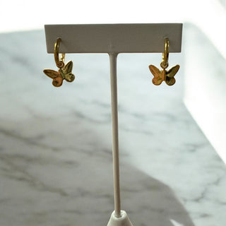 Butterfly Dangle Gold Earring