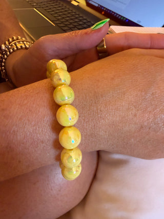 Water Resistant Chunky Gold Bangle Bracelet