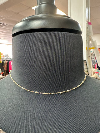 Enewton 15" Choker Simplicity Chain Gold 2mm Pearl