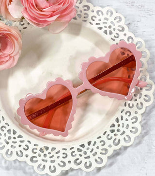 Girls Pink Heart Scalloped Glasses