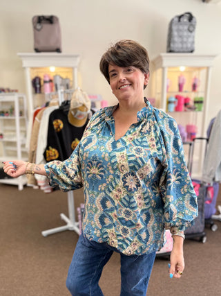 Not So Abstract V-neck Top